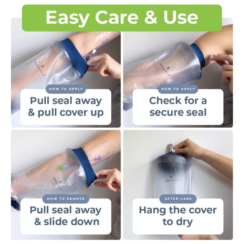 Mighty Well H2O Shield PICC Line Shower Cover – Reusable Waterproof IV & PICC Line Sleeve, Cast & Wound Protector for Upper Arm Showering, Large/X-Large - Image 4